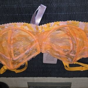 Savage X Fenty Vibrant Orange Lace Bra